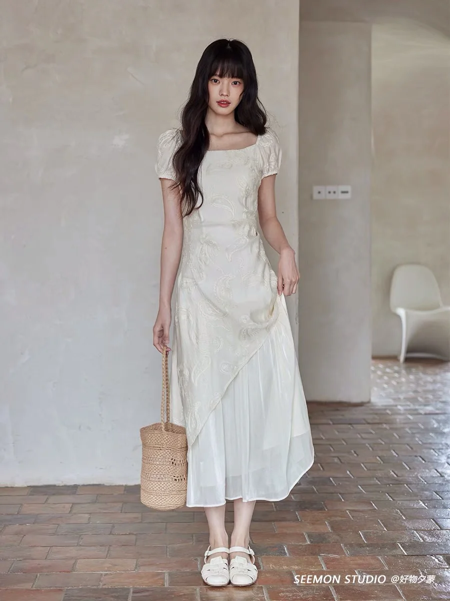 温柔到犯规新中式连衣裙