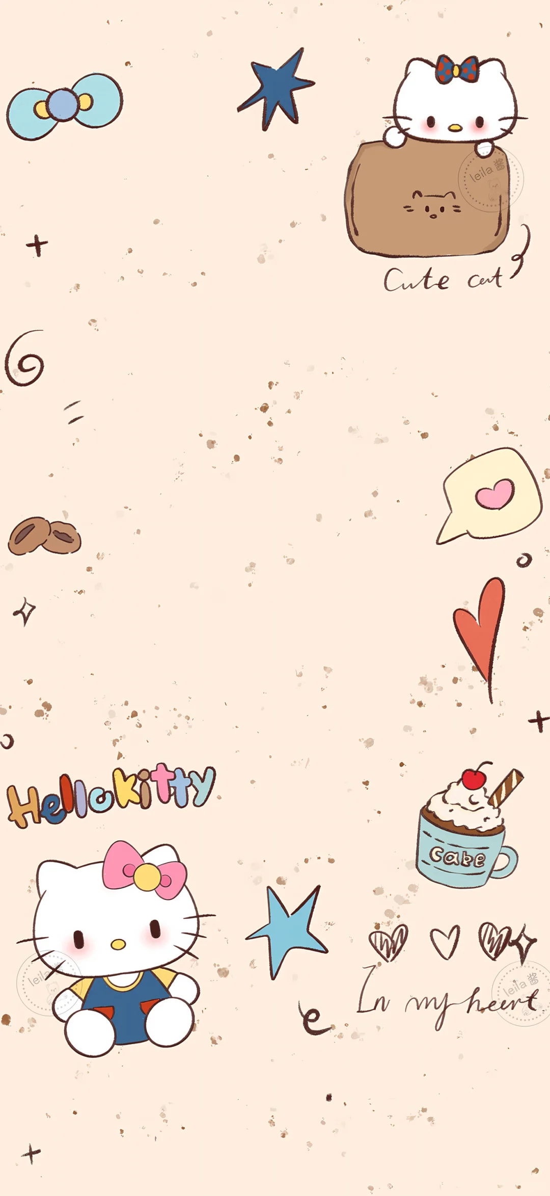 突然被这个壁纸治愈了！Hellokitty❤️