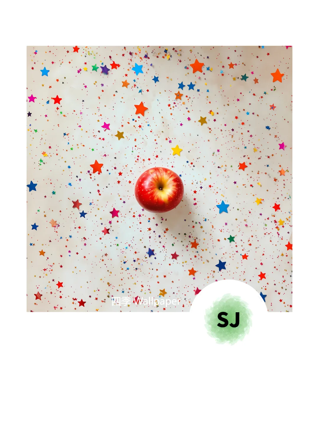 “苹果与彩虹的甜蜜邂逅”