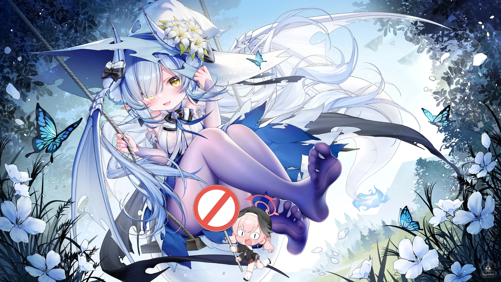 壁纸｜渔网、白丝、裸足