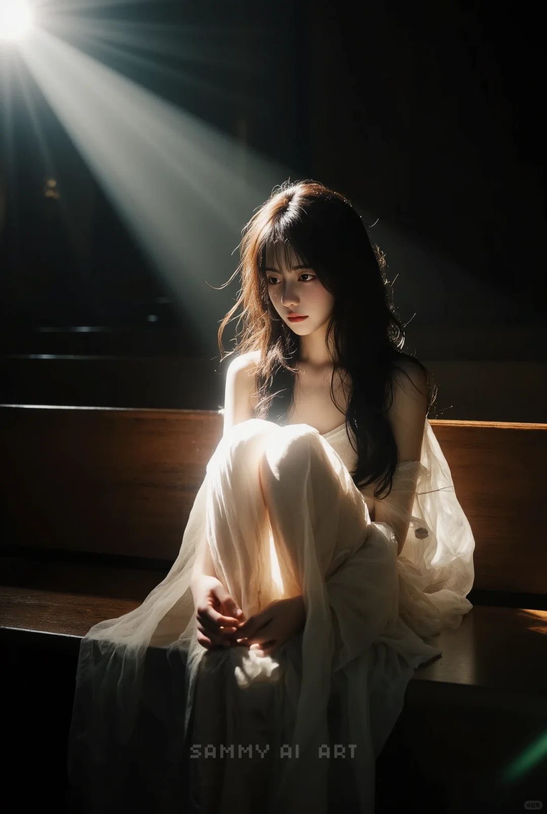 AI写真 ✨光影少女心事与自己的灵魂对话✨