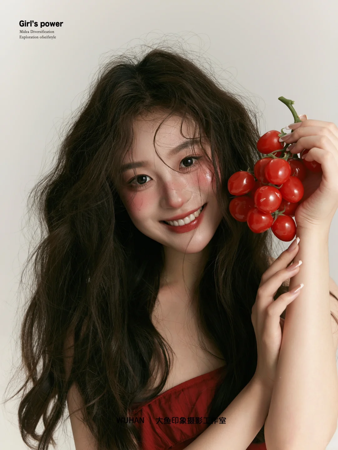 🍅•ᯅ•🍅 最喜欢番茄啦！夏日韩系少女肖像