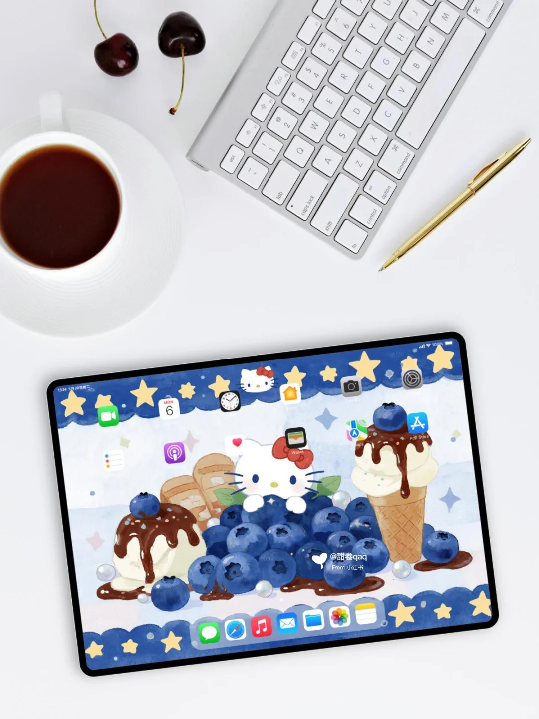 Hello Kitty（蓝莓冰淇淋）&平板壁纸