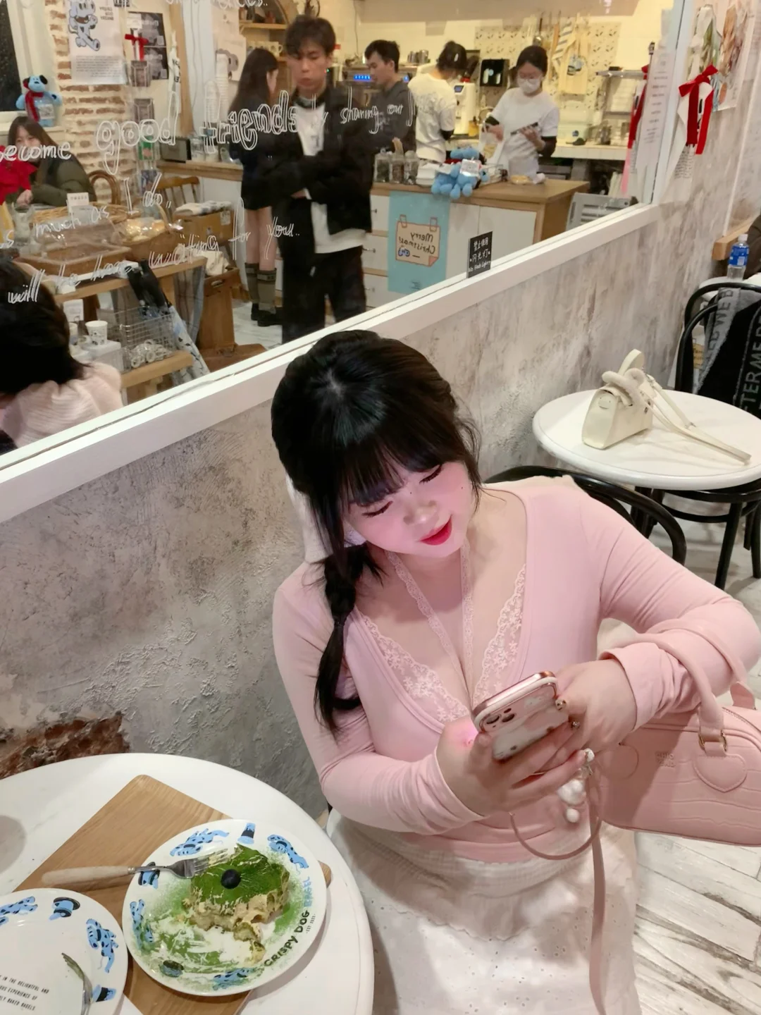 【ootd】150斤真胖女孩的粉色韩系穿搭