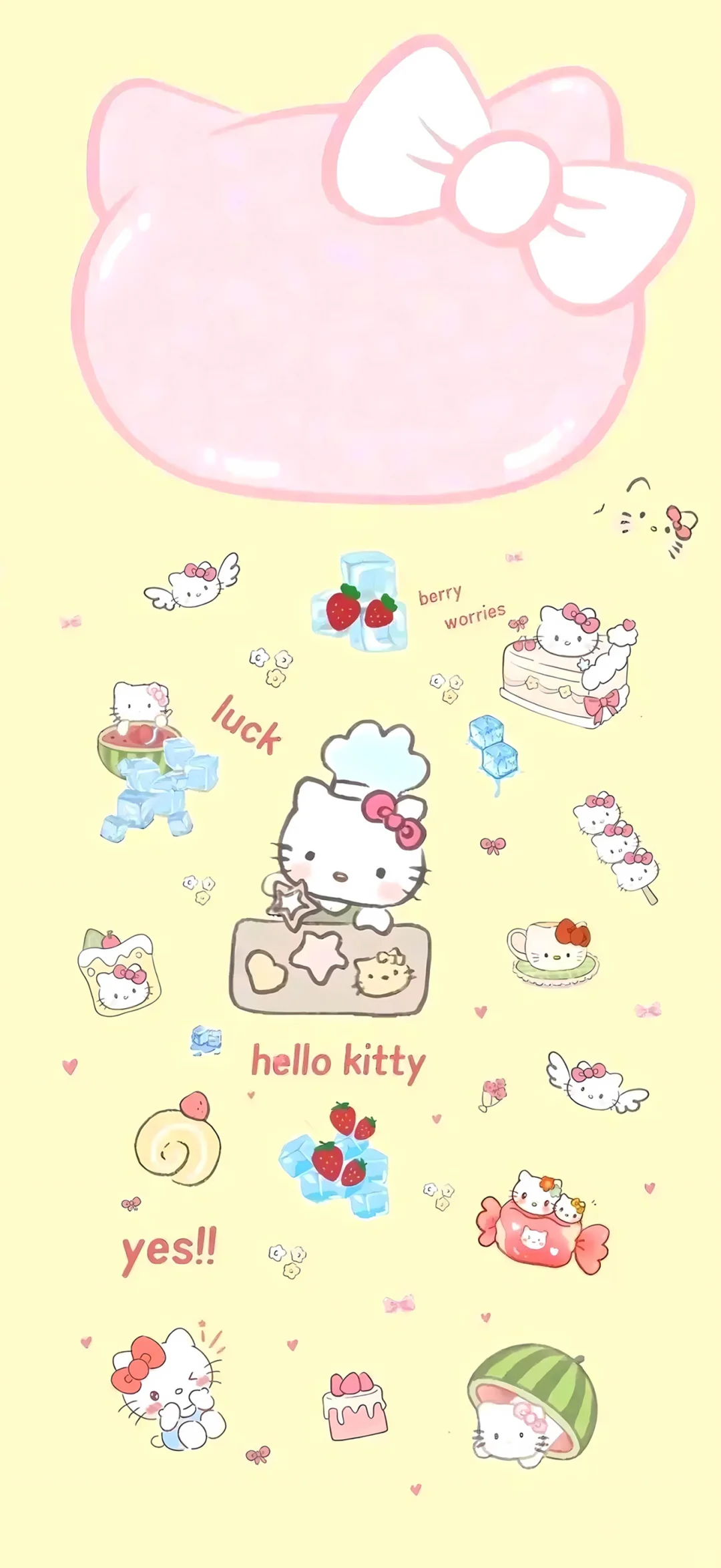 突然被这个壁纸治愈了！Hellokitty❤️
