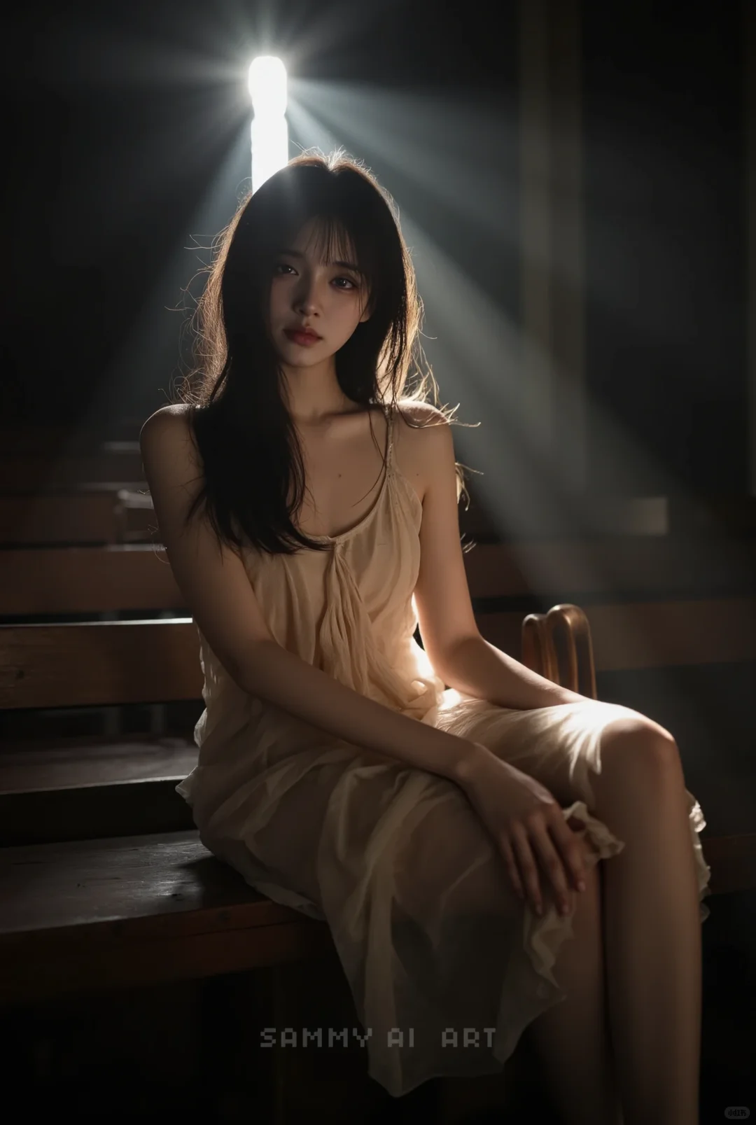 AI写真 ✨光影少女心事与自己的灵魂对话✨