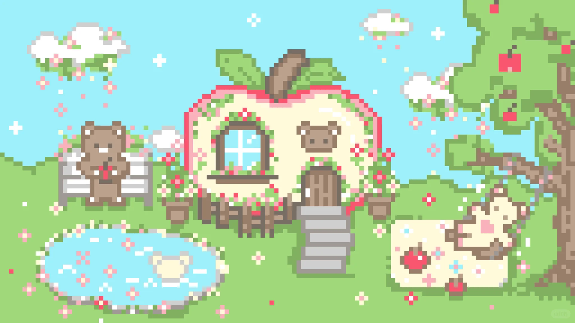 ♡˚.拓麻歌子4u自制壁纸🍎小房子花园