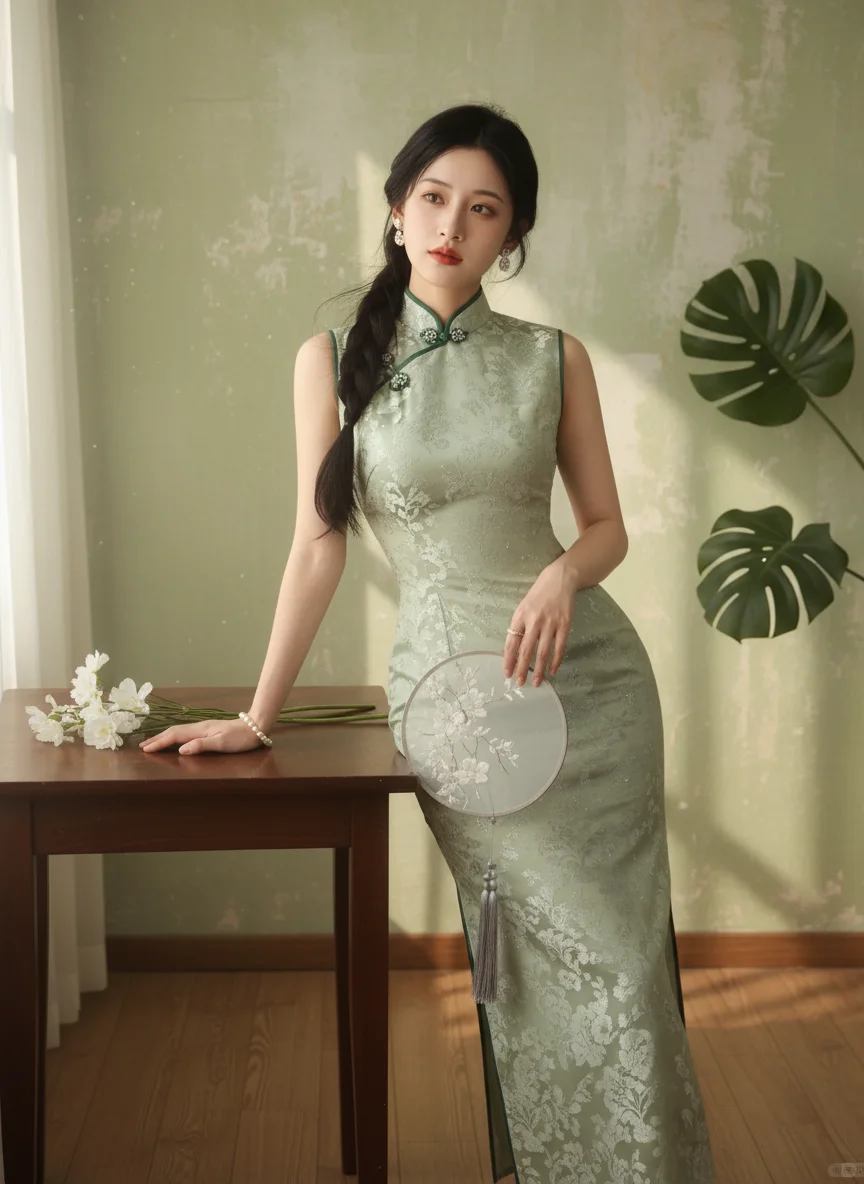 AI直出温婉旗袍写真，氛围感爆棚！