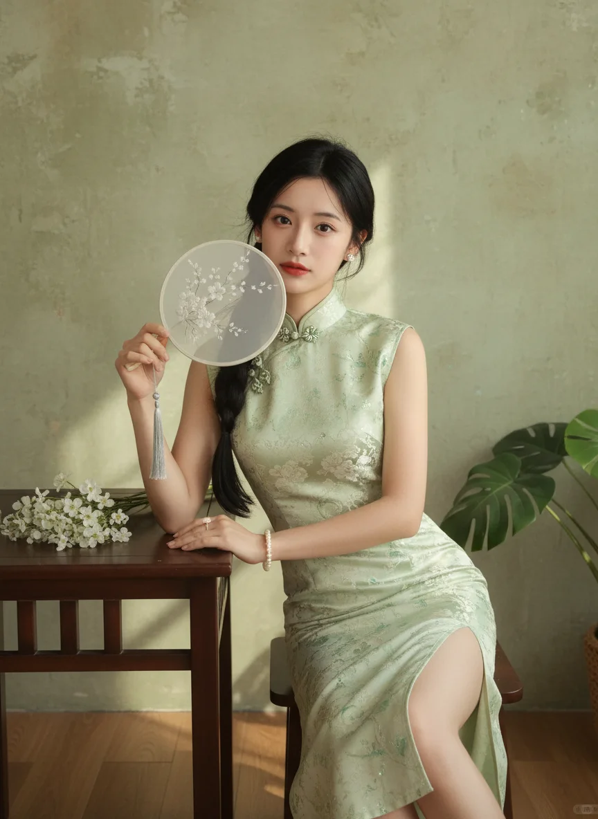 AI直出温婉旗袍写真，氛围感爆棚！
