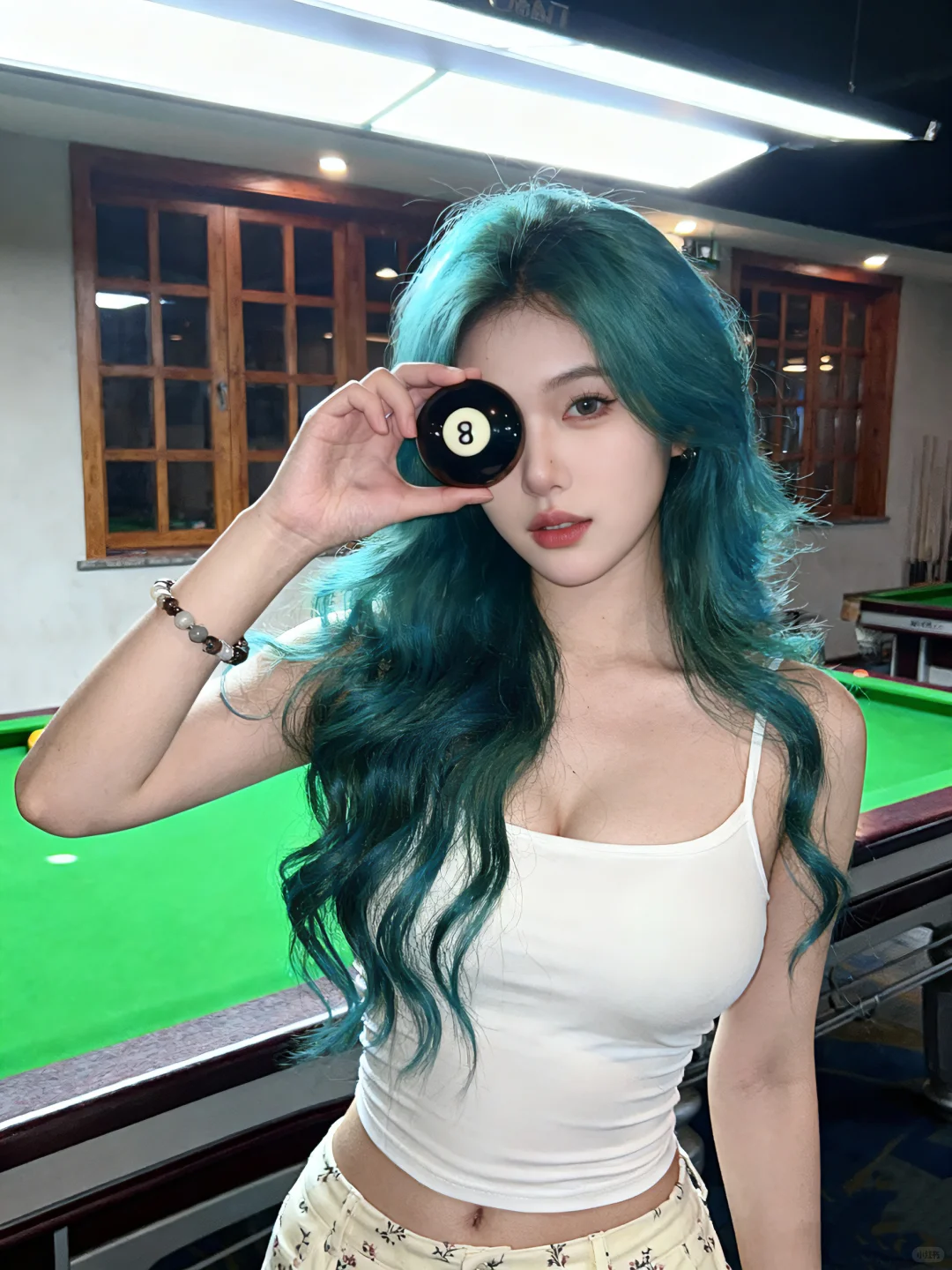 姐妹们还不会台球厅拍照么