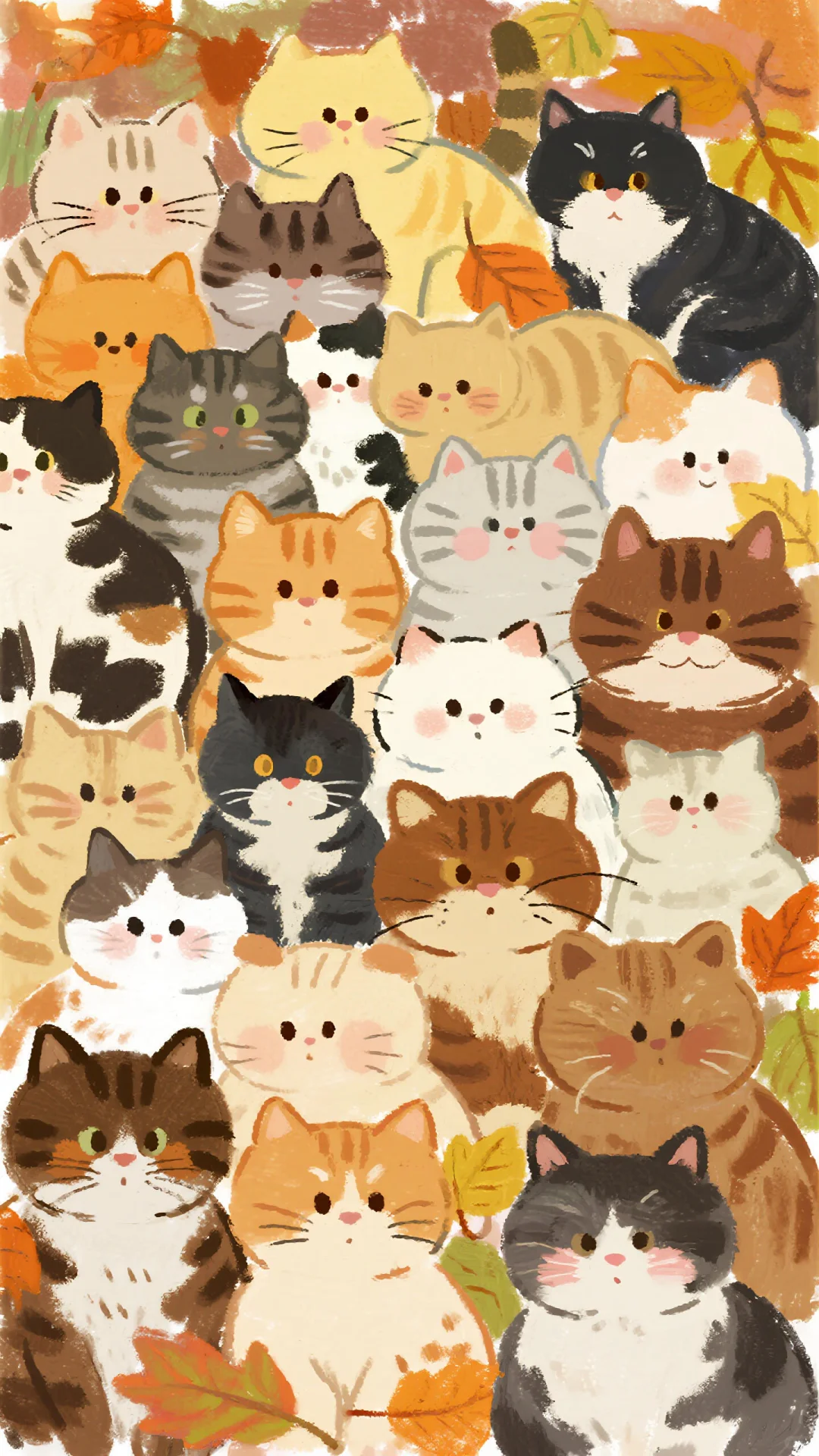 ✨壁纸|秋天🍂 猫猫全屏墙纸！喵喵~🐱