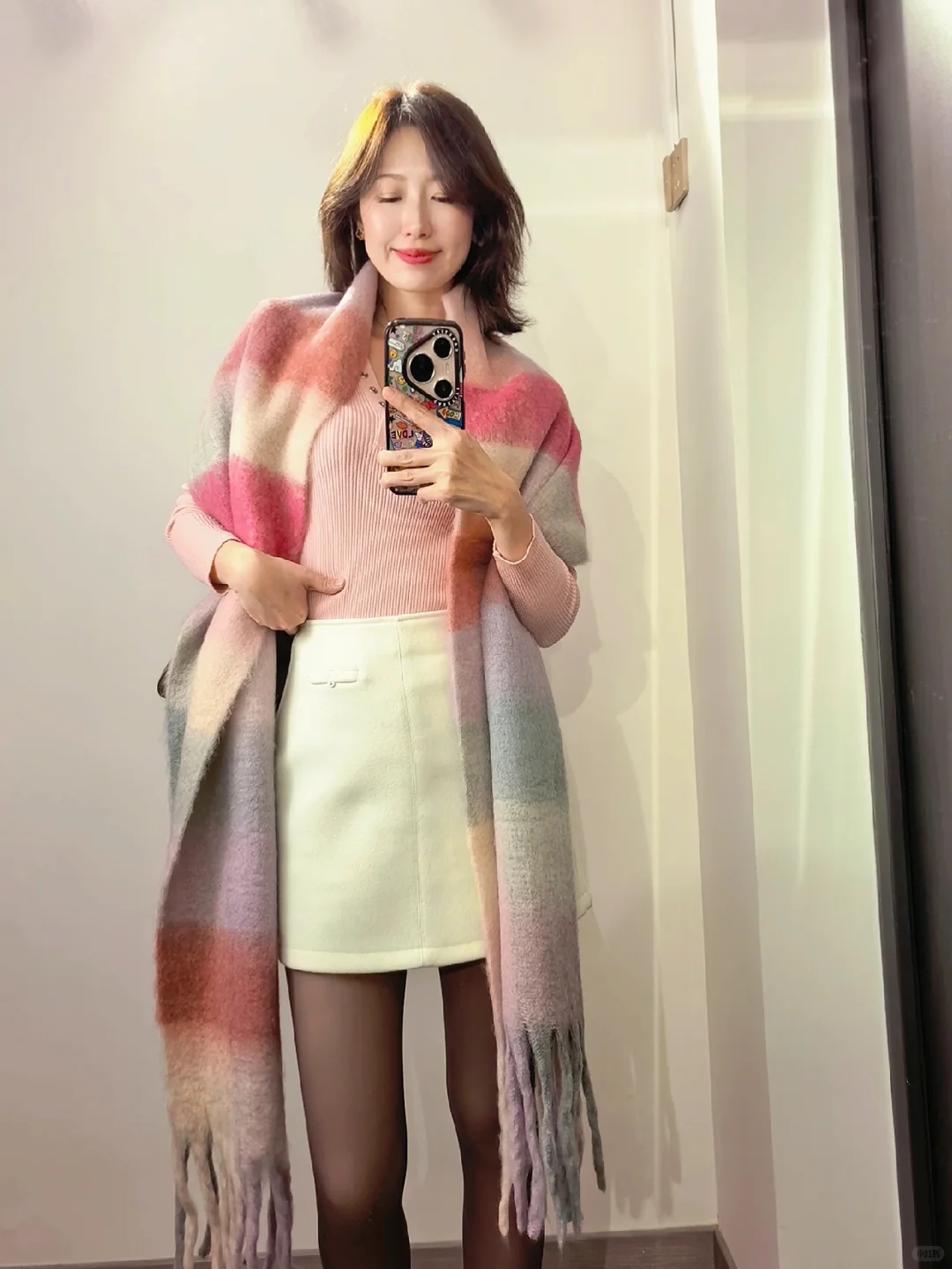 OOTD 温柔粉白配色穿搭