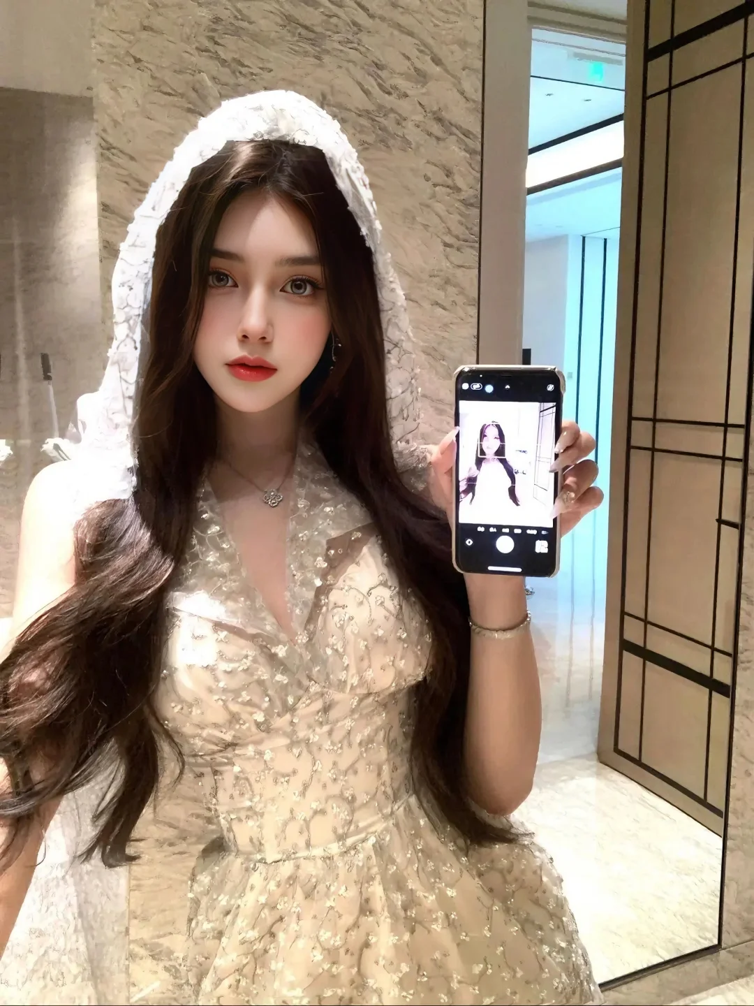 好温柔的蕾丝裙、好显身材呀