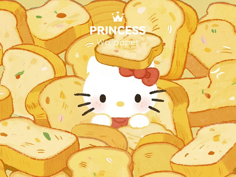 1110#🍞HelloKitty满屏吐司❣️平板壁纸