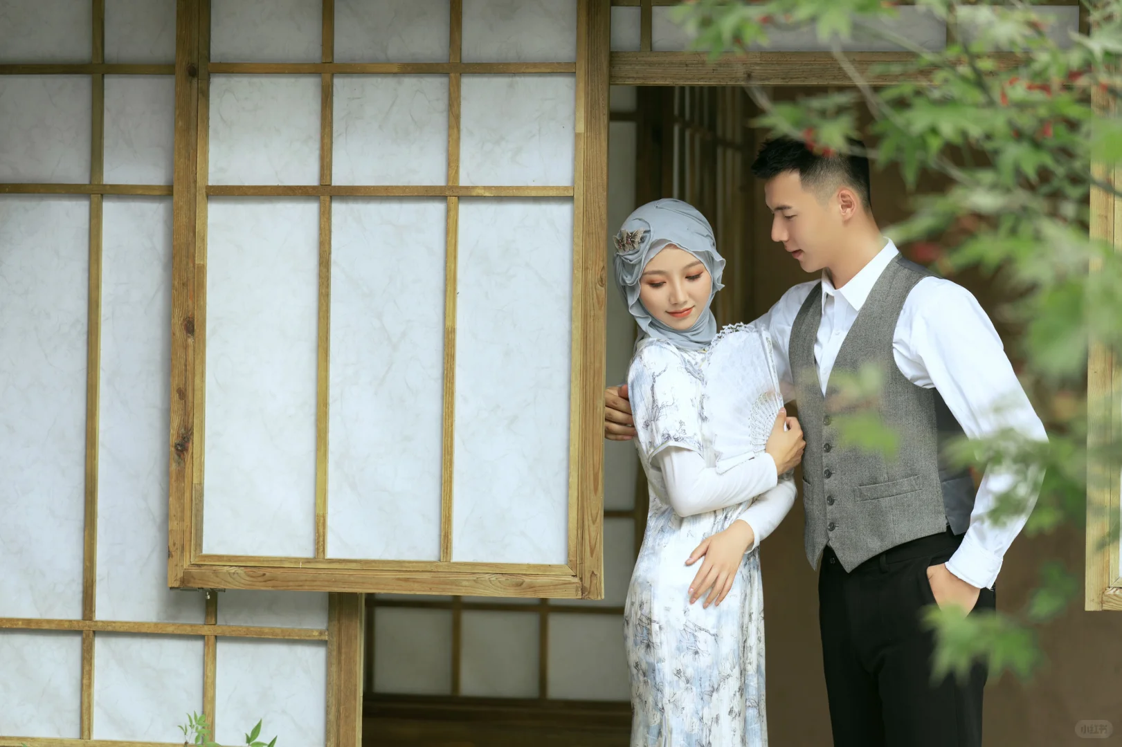 旗袍中式婚纱照