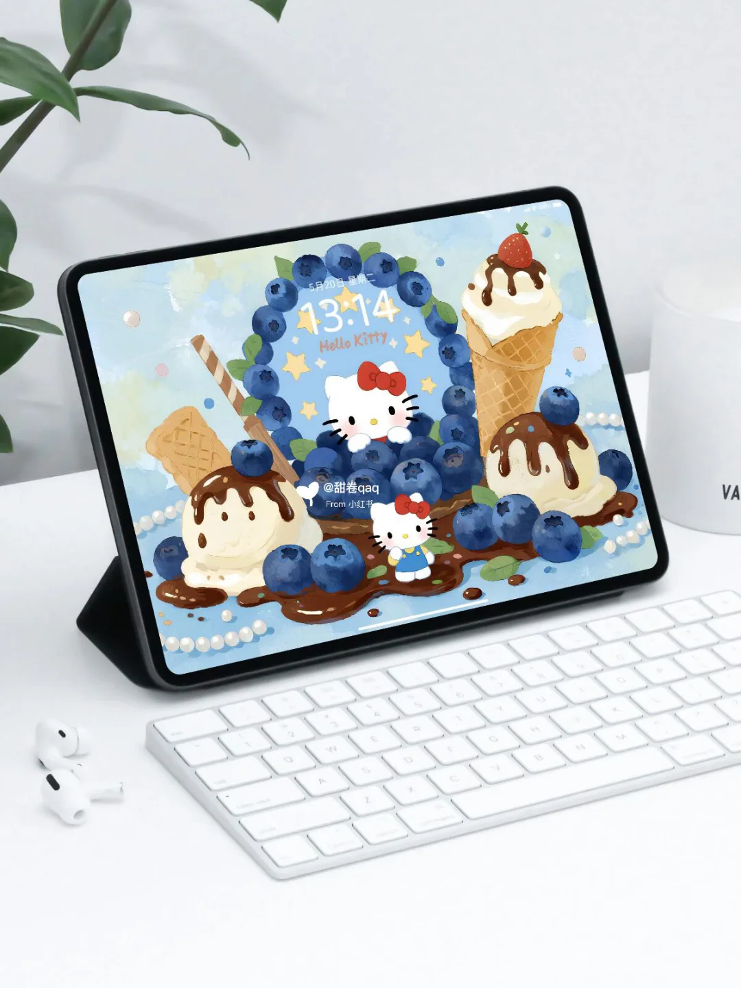 Hello Kitty（蓝莓冰淇淋）&平板壁纸