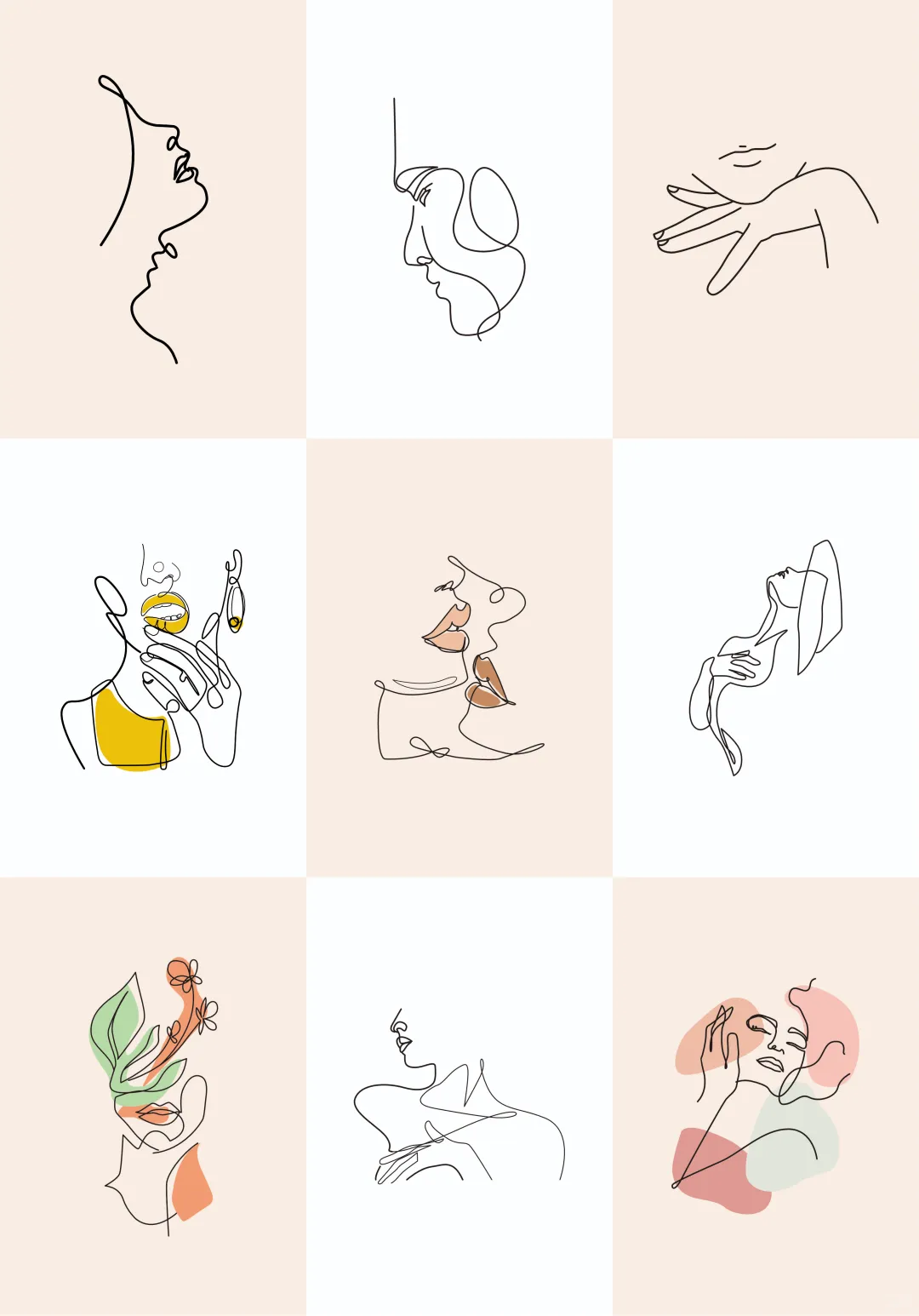 🔥女性人物线条素材/提升审美