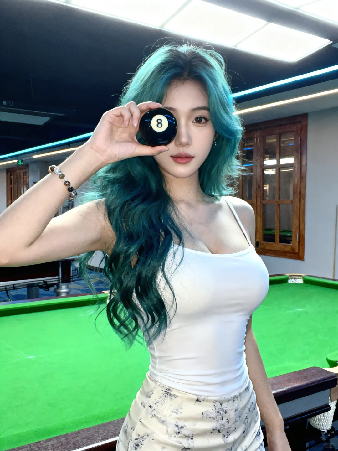 姐妹们还不会台球厅拍照么