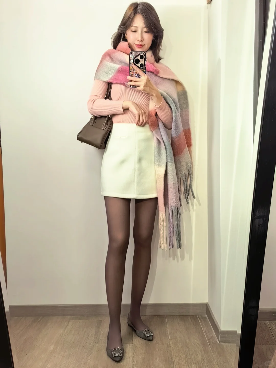 OOTD 温柔粉白配色穿搭