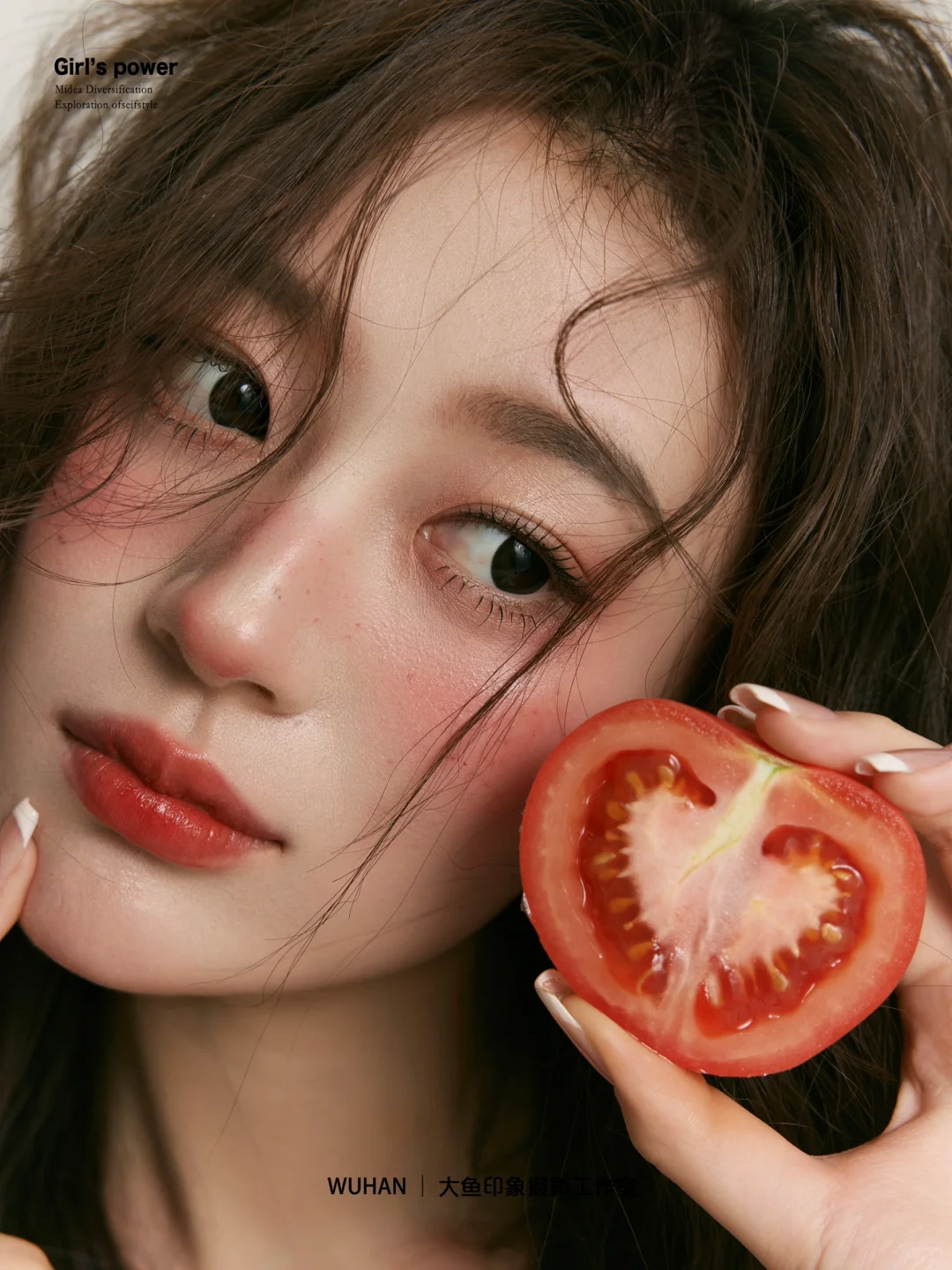 🍅•ᯅ•🍅 最喜欢番茄啦！夏日韩系少女肖像