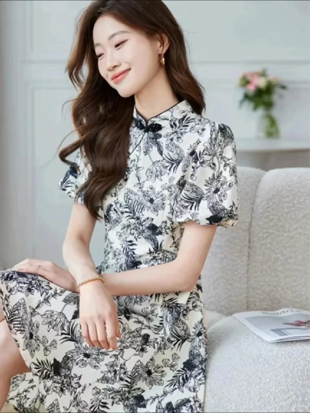 谁穿谁显嫩！这件旗袍裙我能穿到秋天！