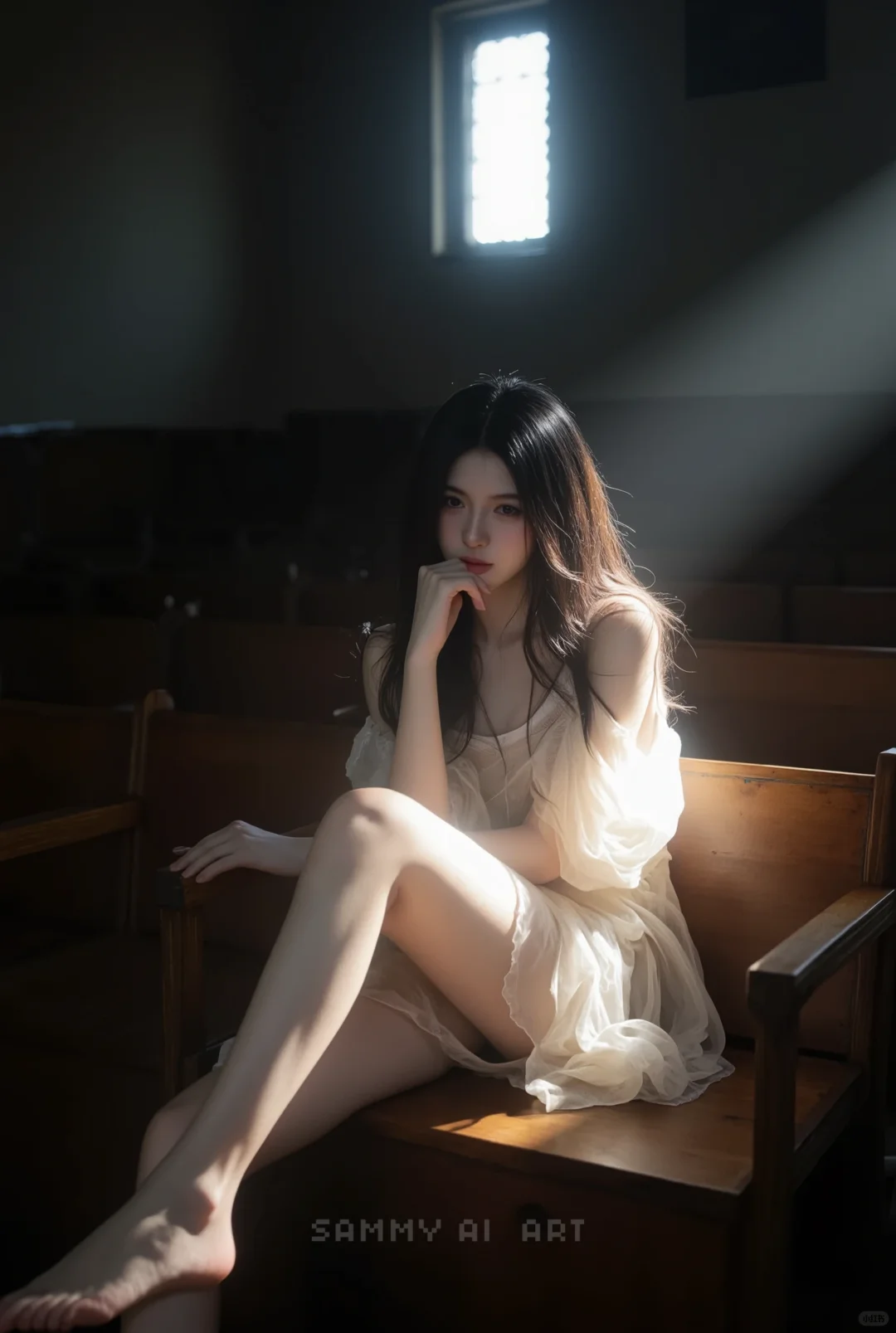 AI写真 ✨光影少女心事与自己的灵魂对话✨