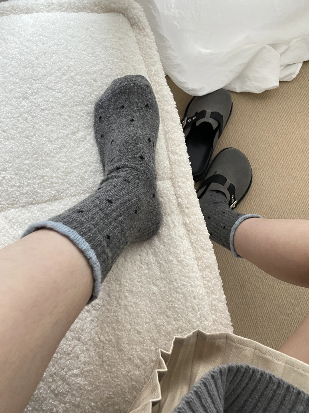 好温柔的波点羊毛袜！秋冬氛围感拉满！