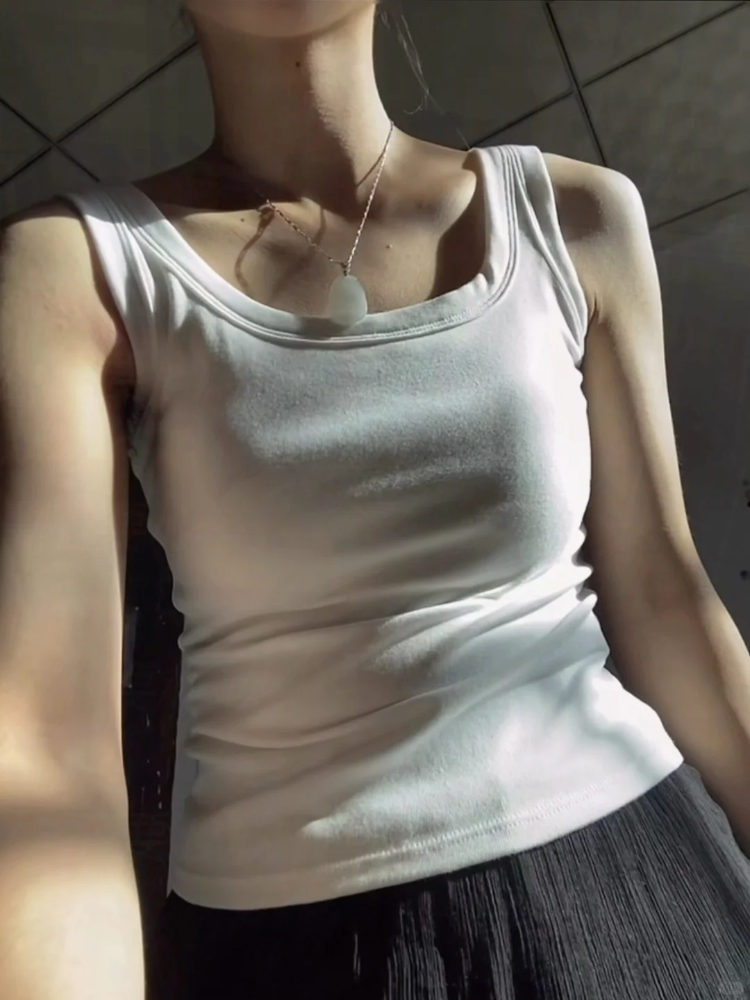 真没乱说😭这件带杯垫背心确实不透啊