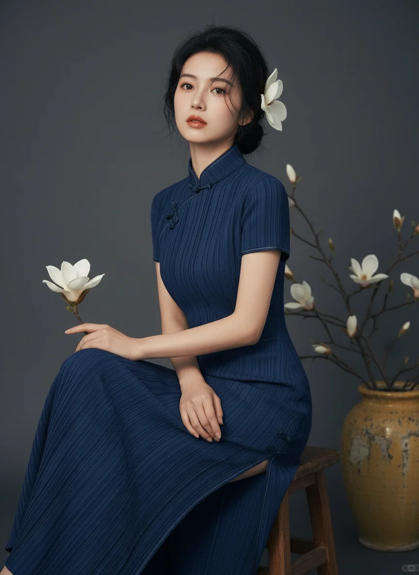 AI也太会拿捏氛围感了！旗袍写真韵味十足！