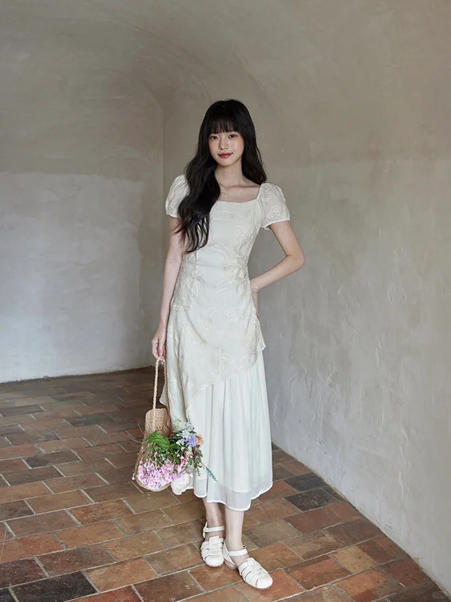 温柔到犯规新中式连衣裙