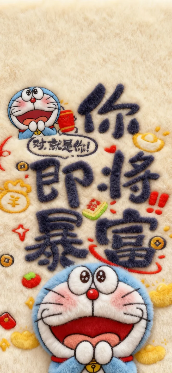 哆啦A梦毛绒绒壁纸～