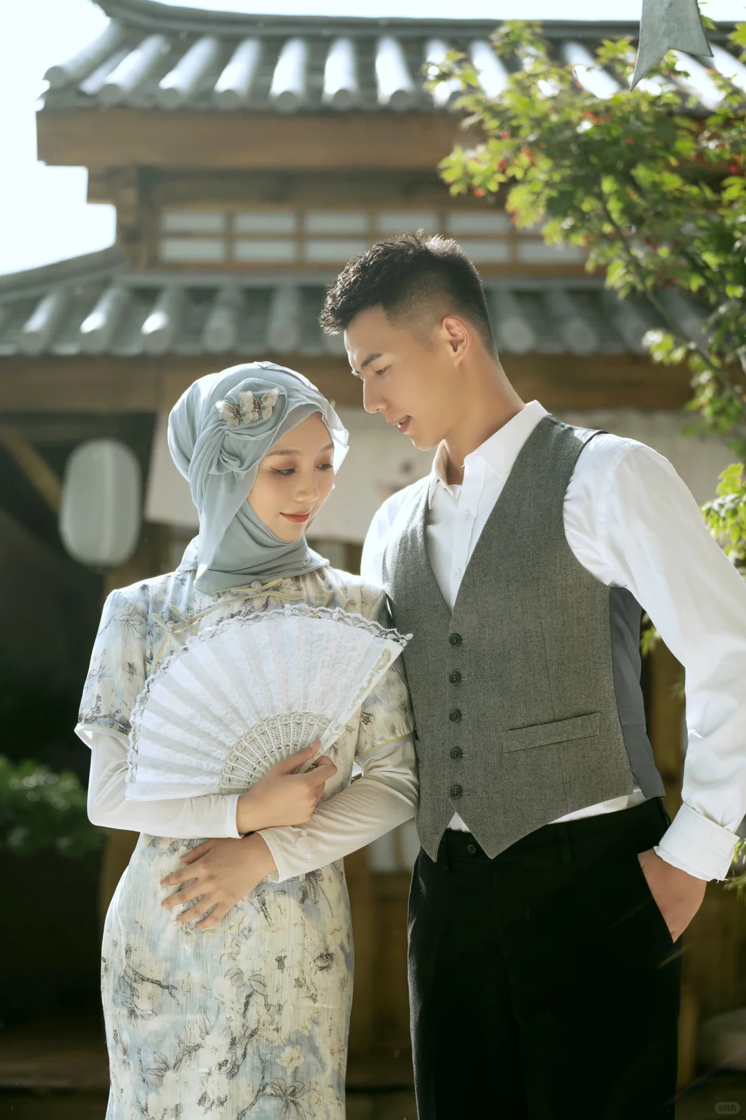 旗袍中式婚纱照