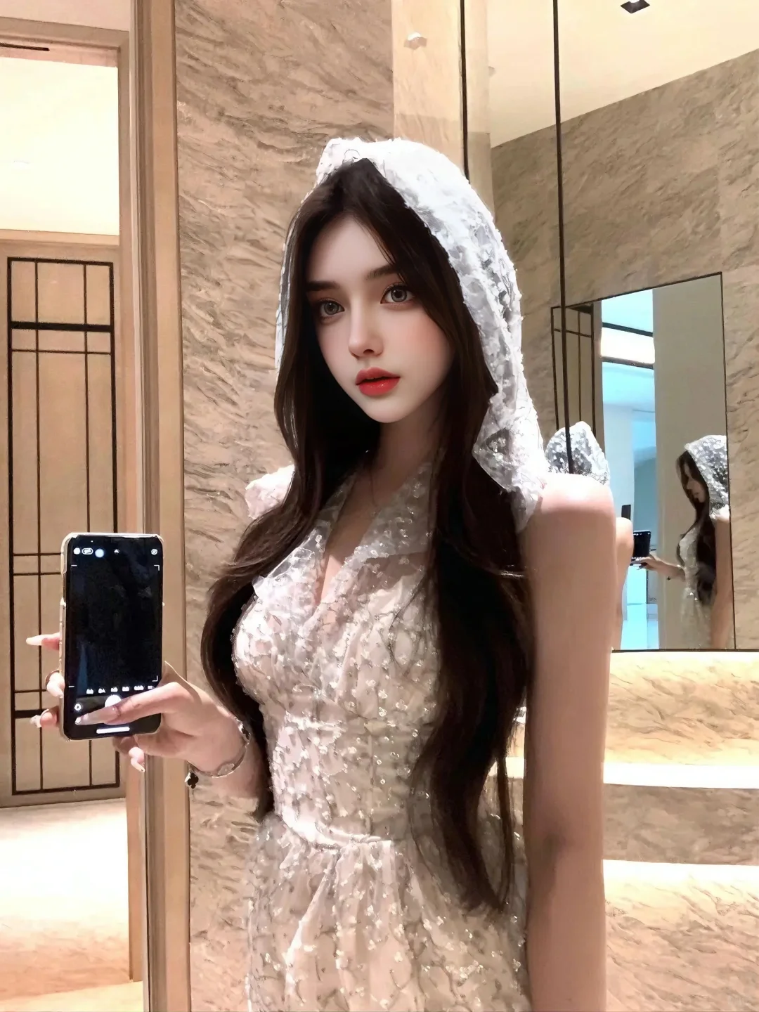 好温柔的蕾丝裙、好显身材呀