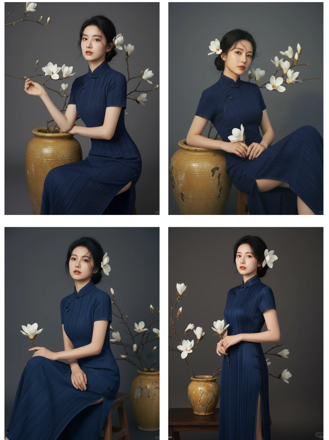 AI也太会拿捏氛围感了！旗袍写真韵味十足！