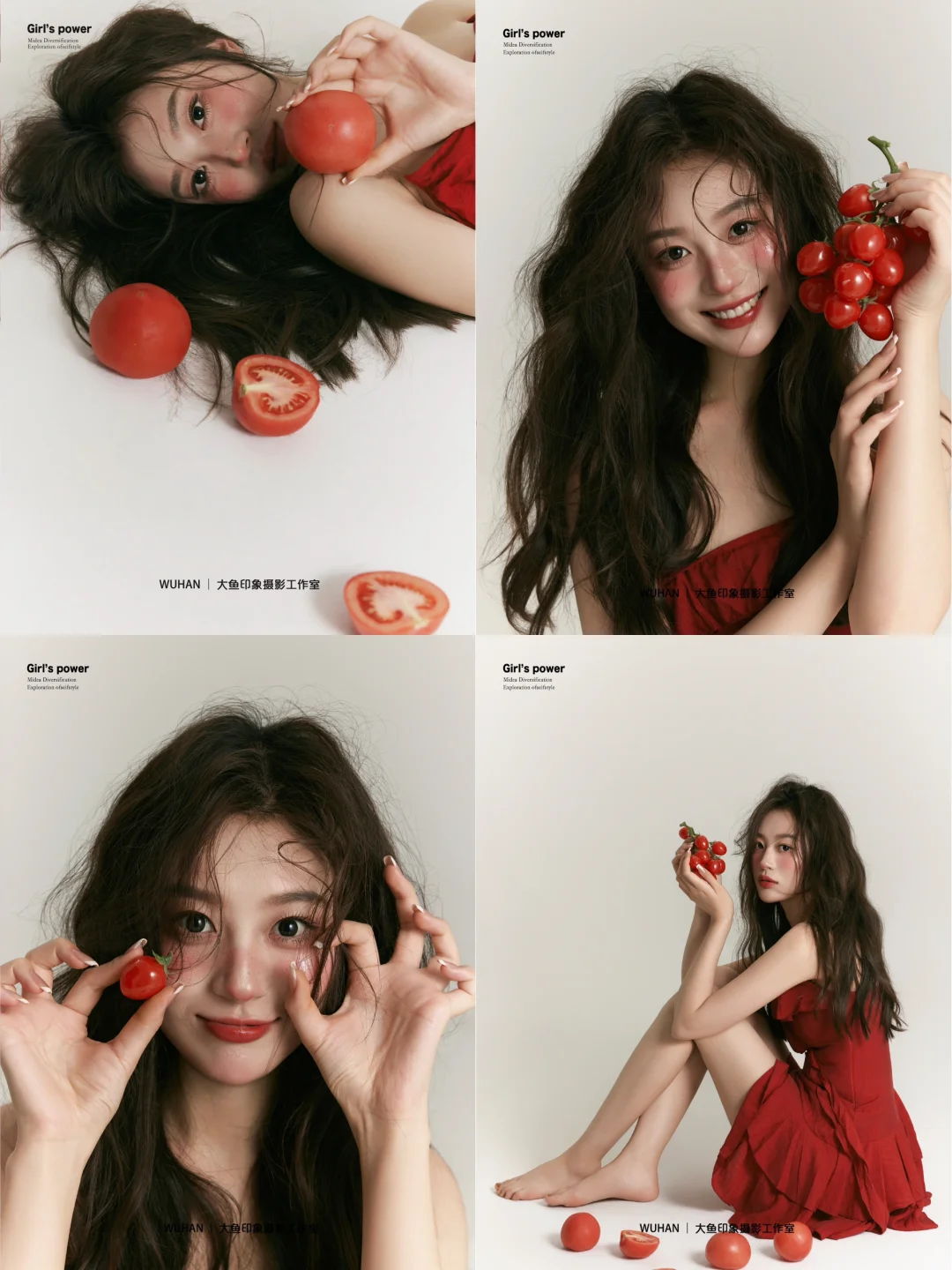 🍅•ᯅ•🍅 最喜欢番茄啦！夏日韩系少女肖像