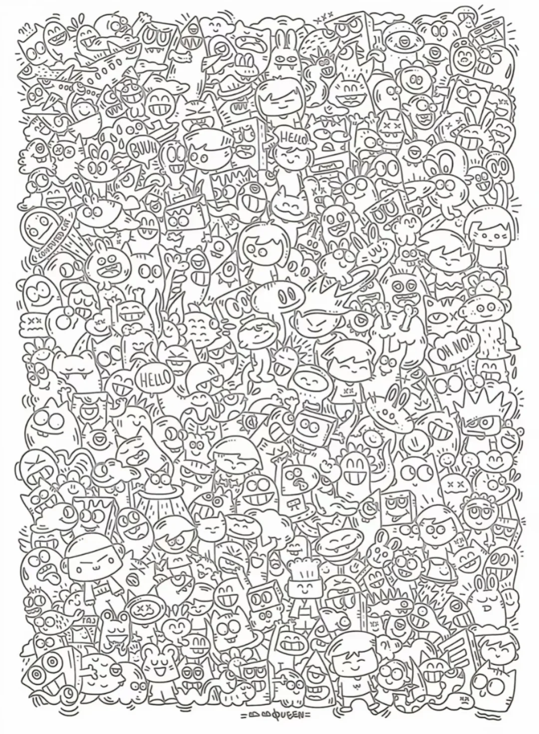 🔥🔥🔥上班摸鱼线条画