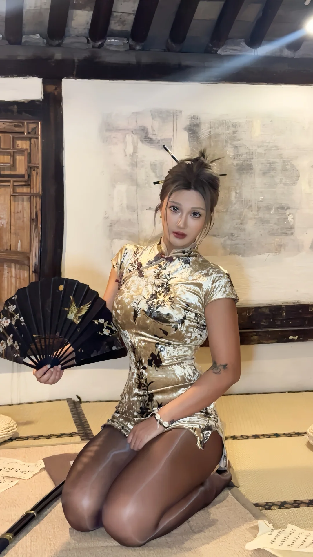 黑皮健身姐姐的中式旗袍