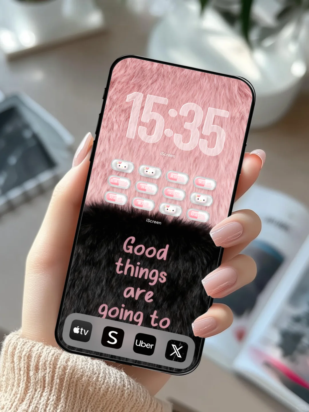 iPhone17 Pro 少女粉💖毛茸茸配色壁纸