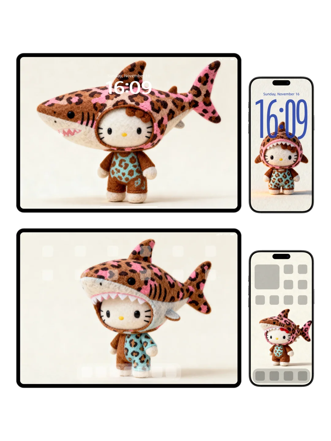 hellokitty可爱壁纸∎被粉色豹纹款鲨鱼戳中！