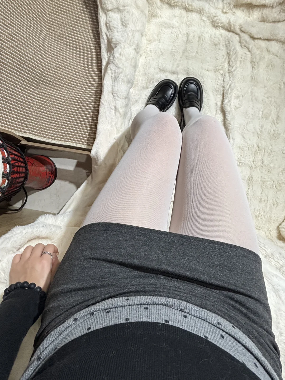 JK/Lo裙搭✨80D白连裤袜！哑光显瘦太绝了