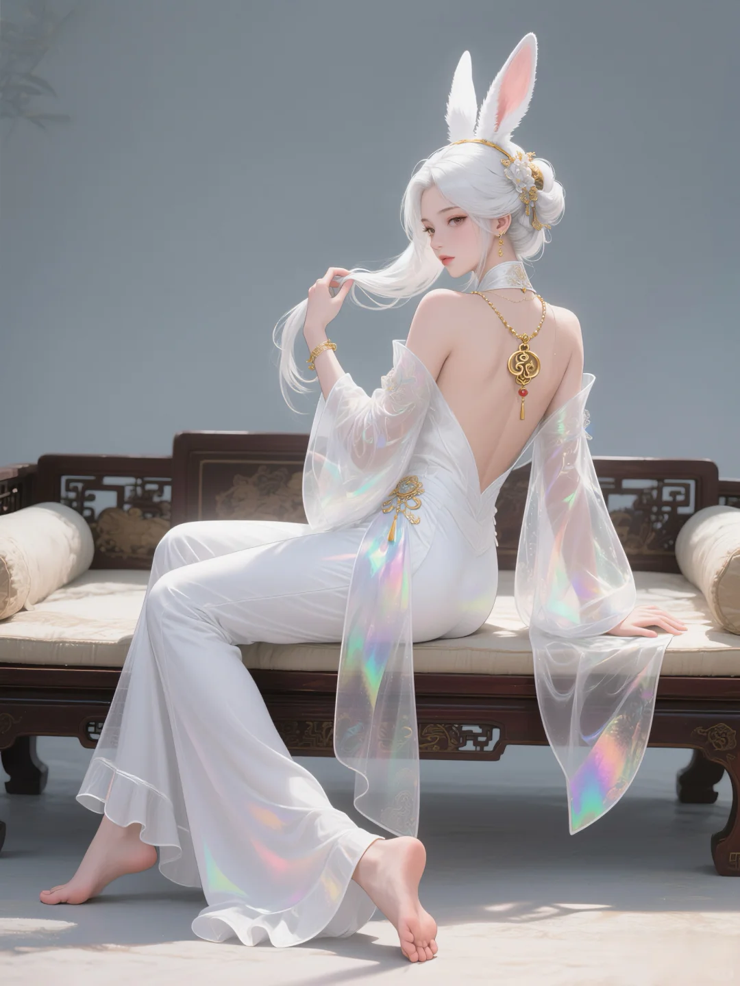 白兔，国风·AIGC绘画参考