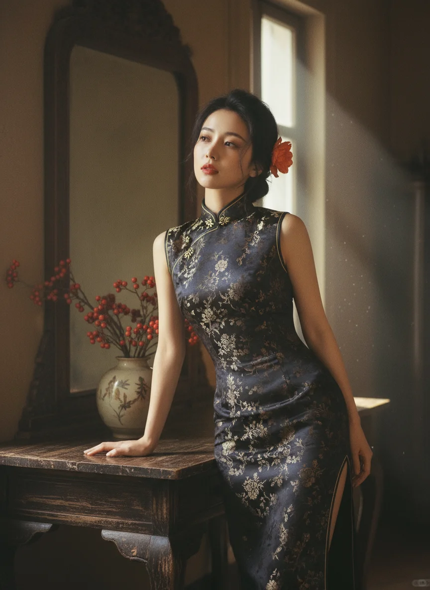 用AI零成本体验旗袍写真！这才是民国大小姐