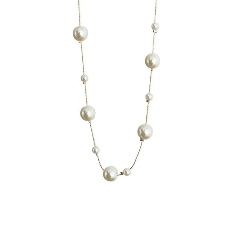 2025新款毛衣链｜满天星叠戴珍珠项链轻奢高