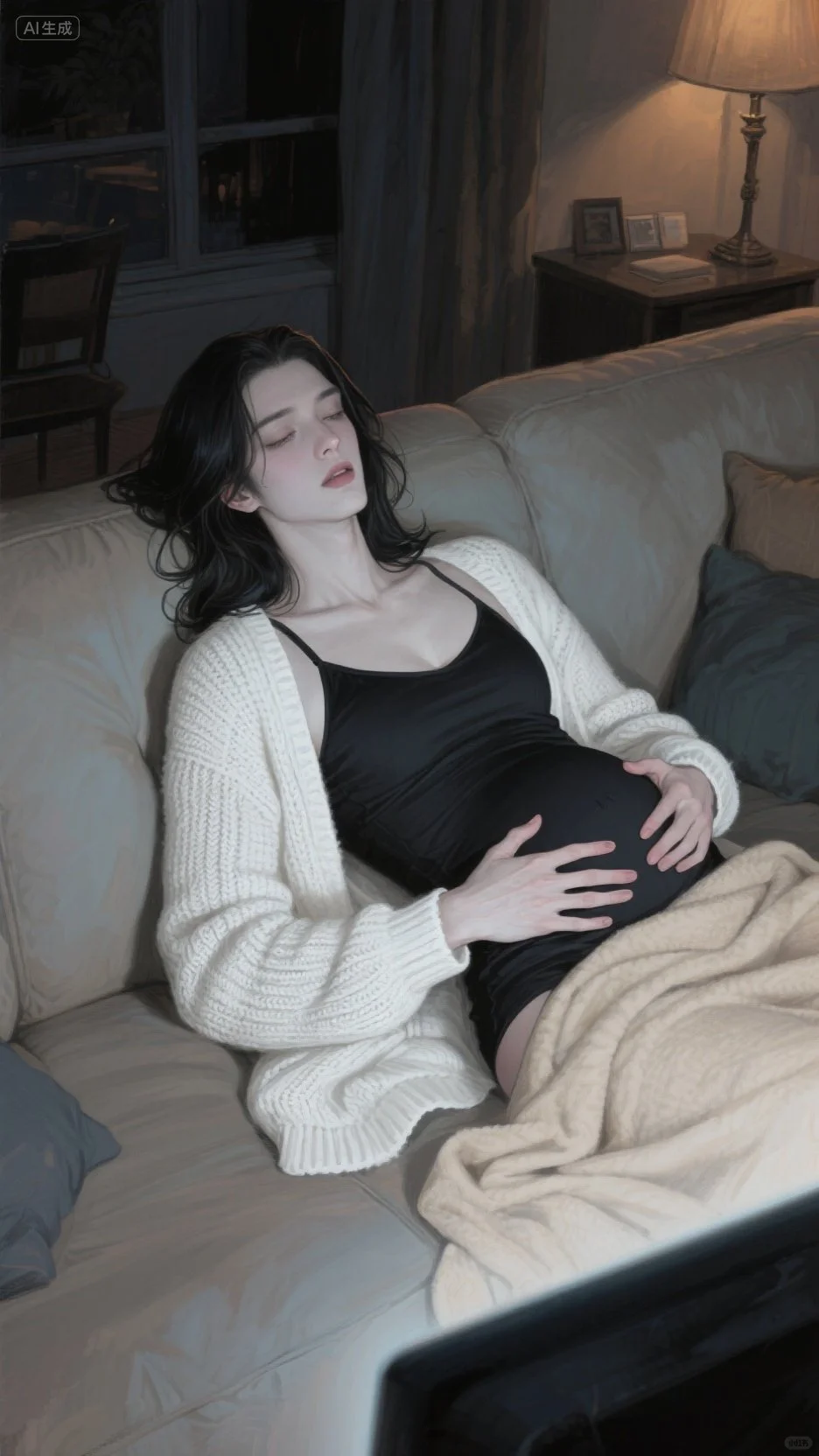 毯子往上盖一盖…