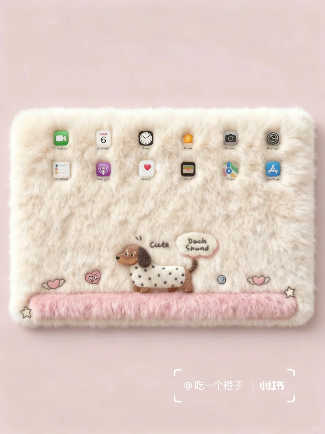 毛茸茸腊肠小狗｜iPad壁纸｜INS风卡通壁纸