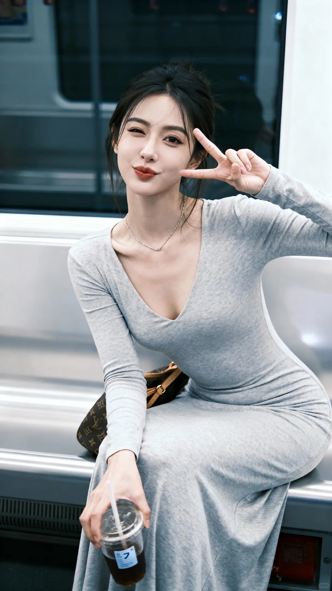 地铁上拍的美女📷