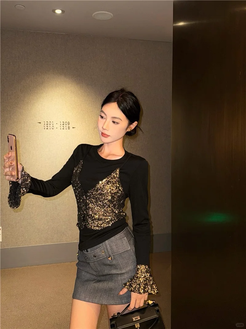 超有设计感的亮片上衣、又是今天漂亮的一天