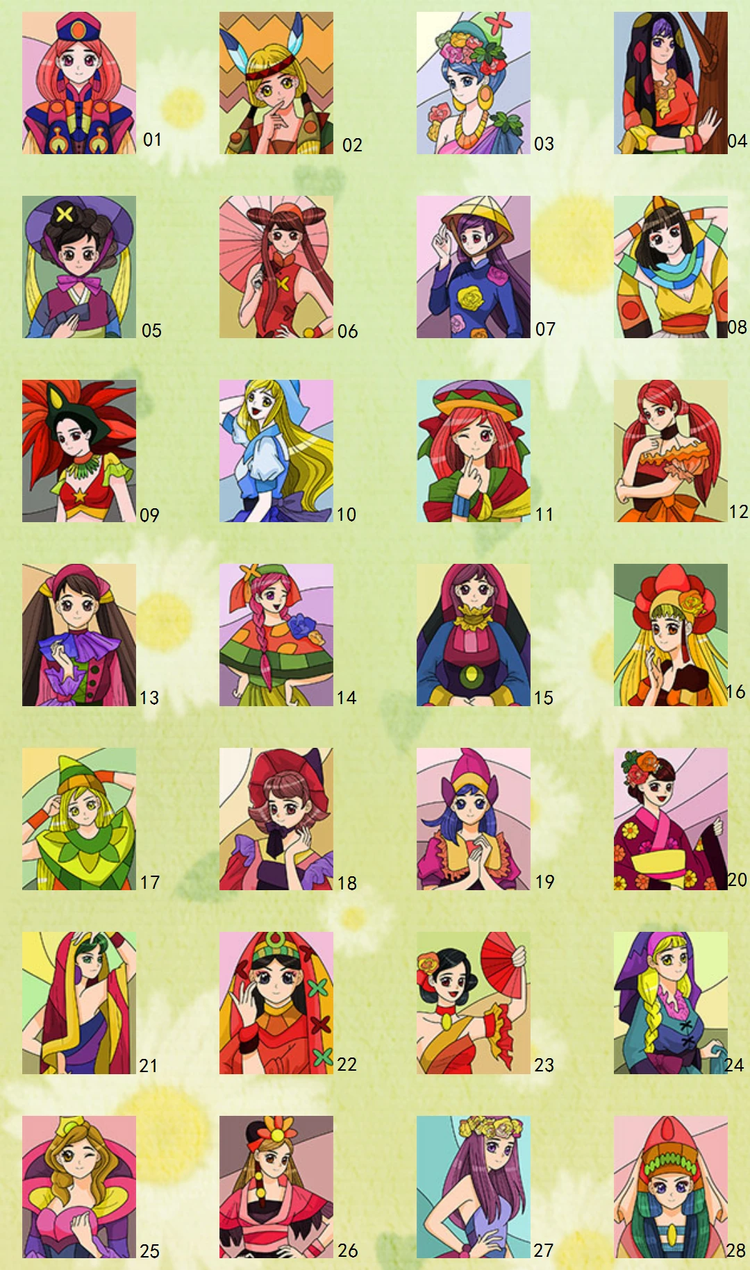 简笔画-美女系列2