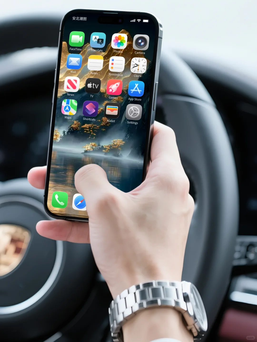 💎🌊流水生财！蓝金壁纸助你招财！