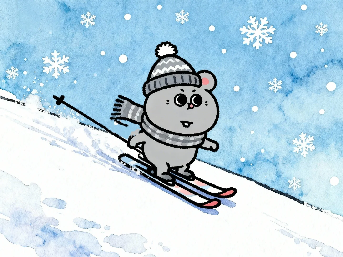 大鼠⛄️快乐雪天生活❄️平板壁纸